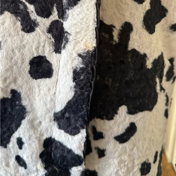 Vintage 90s Cache Cow Faux Fur Trench Coat - Picture 5 of 7